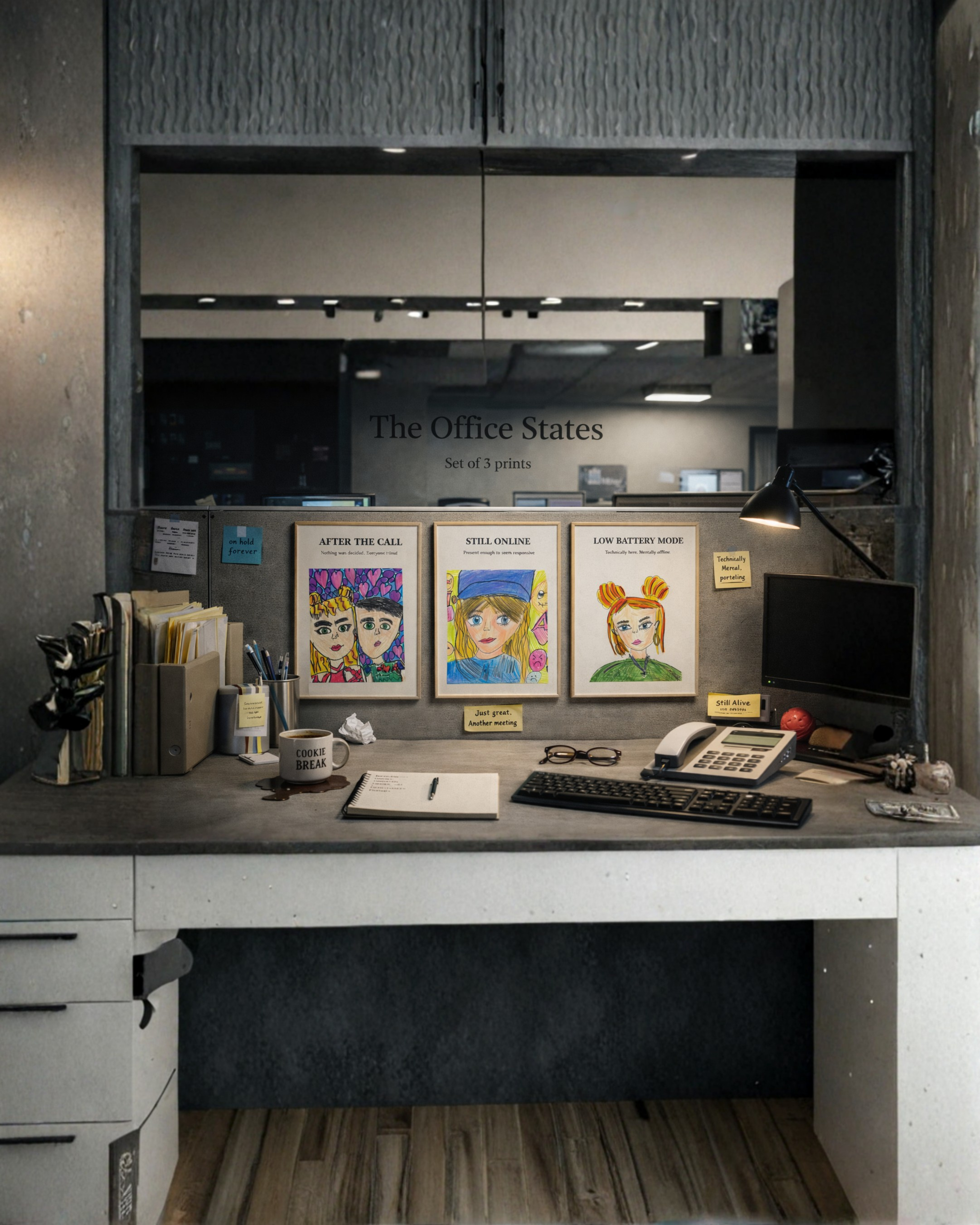 The Office States shown in a darker office mockup